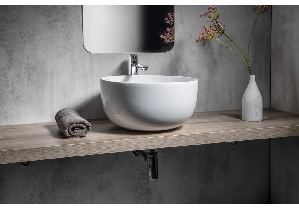 Biała ceramiczna okrągła umywalka ø 45,5 cm Dome – Sapho