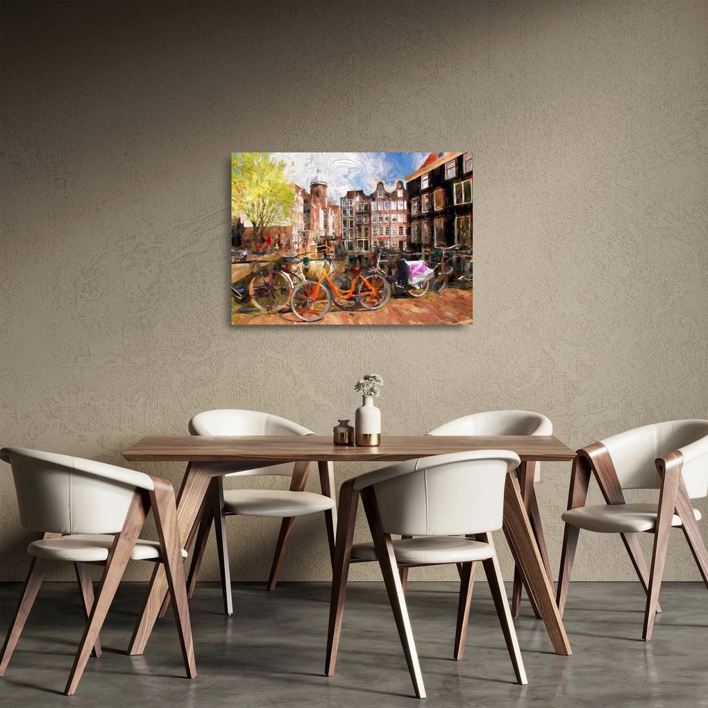 Obraz na szkle - Amsterdam, malarstwo (70x50 cm)