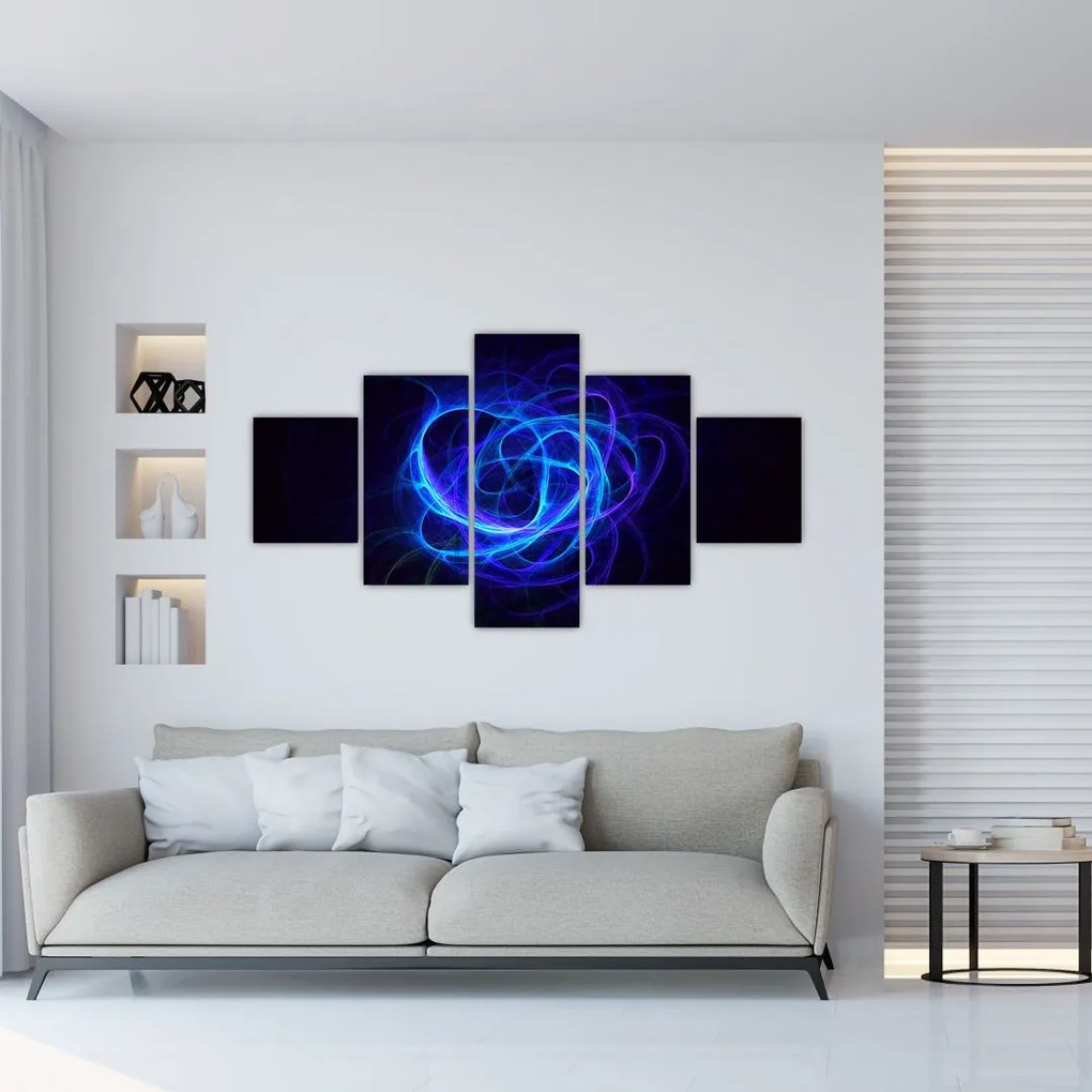 Obraz niebieskiej abstrakcyjnej piłki (125x70 cm)