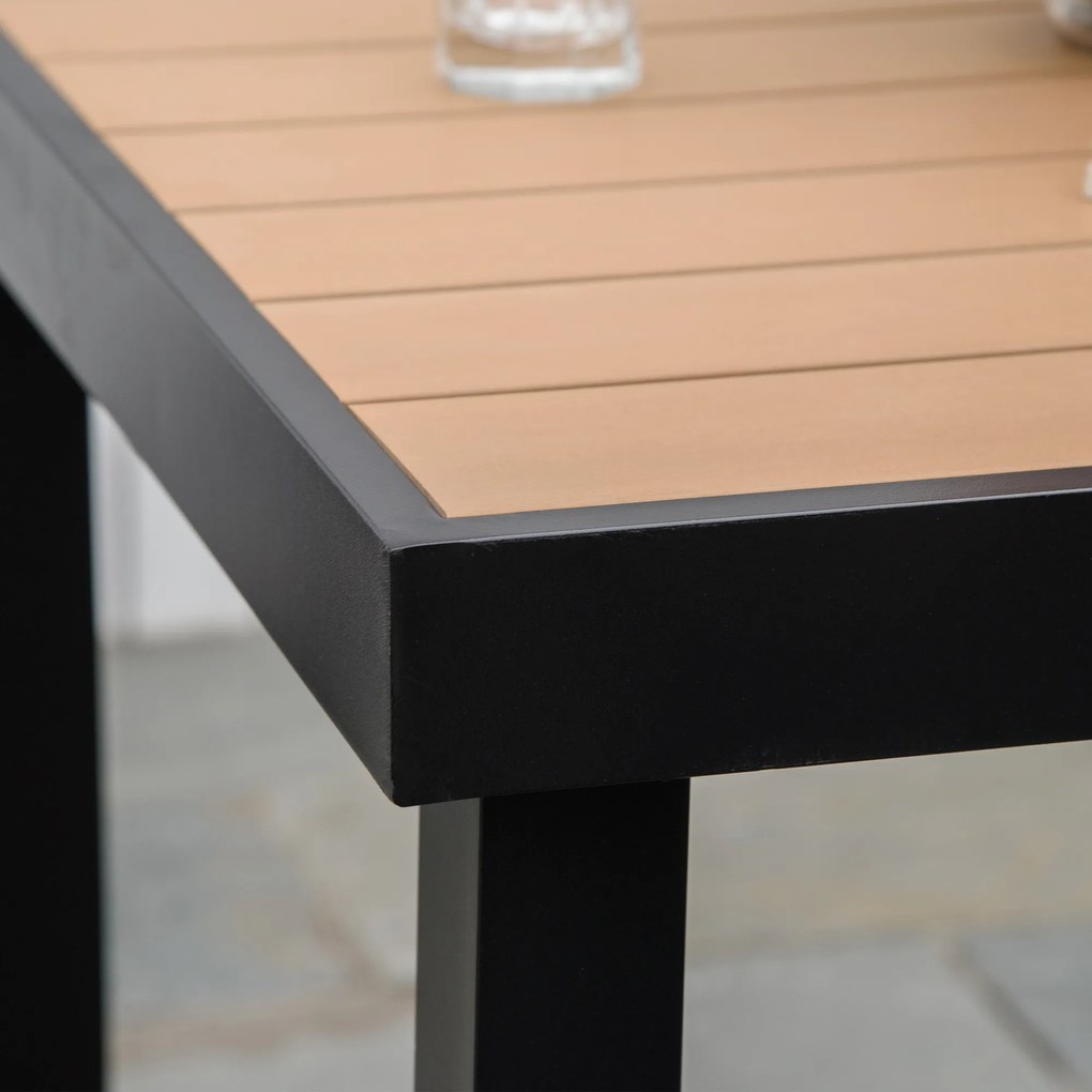 Stół ogrodowy Outsunny dla 4 osób, aluminium 80 cm x 80 cm x 74 cm