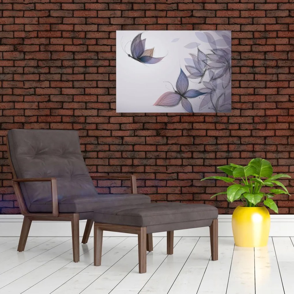 Obraz - Rysowanie motyli (70x50 cm)