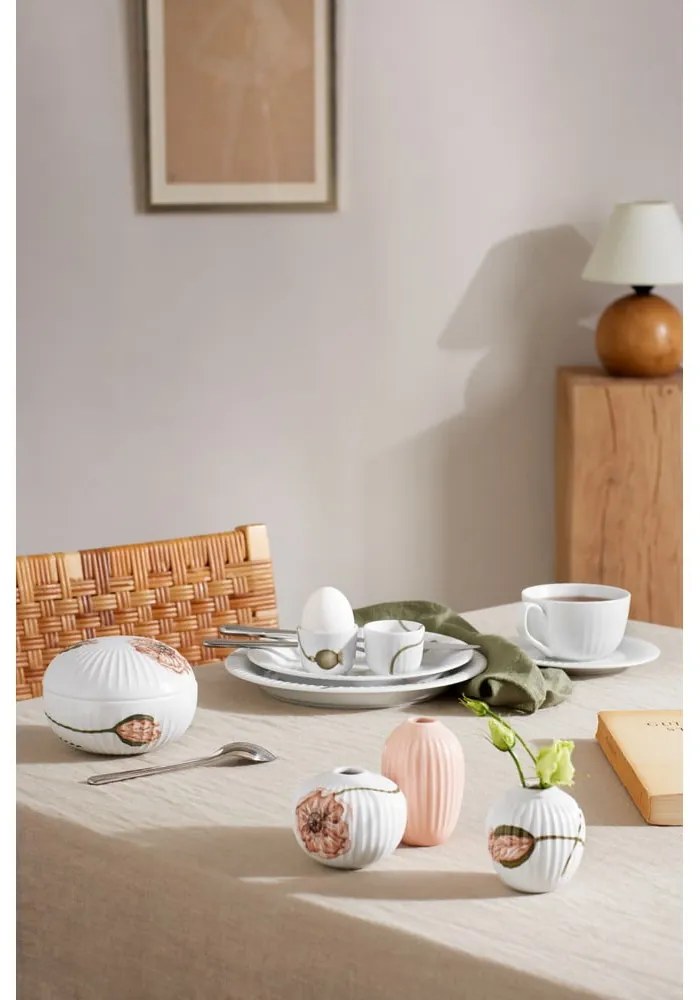 Zestaw 3 miniaturowych porcelanowych wazonów Kähler Design Hammershøi Poppy