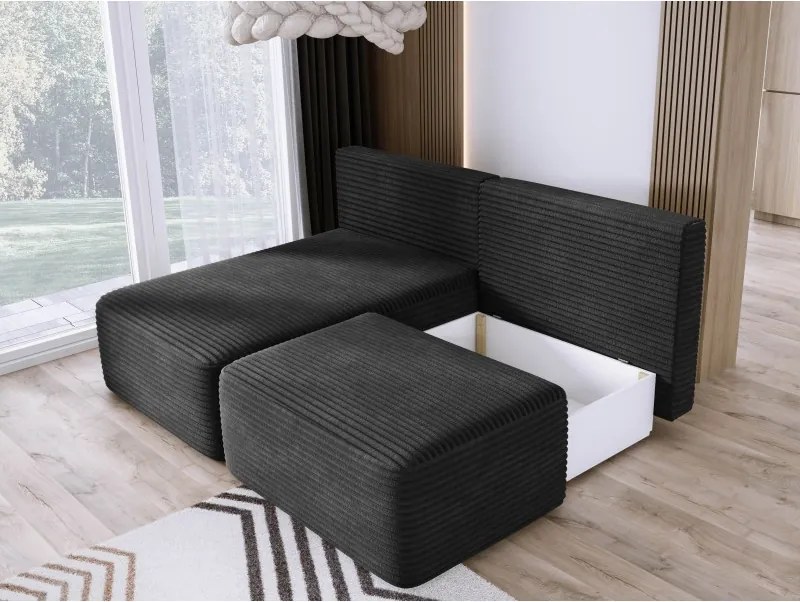 Narożnik TILIA wolnostojący układ L strona Lewa z funkcją spania w tkaninie Tilia 100