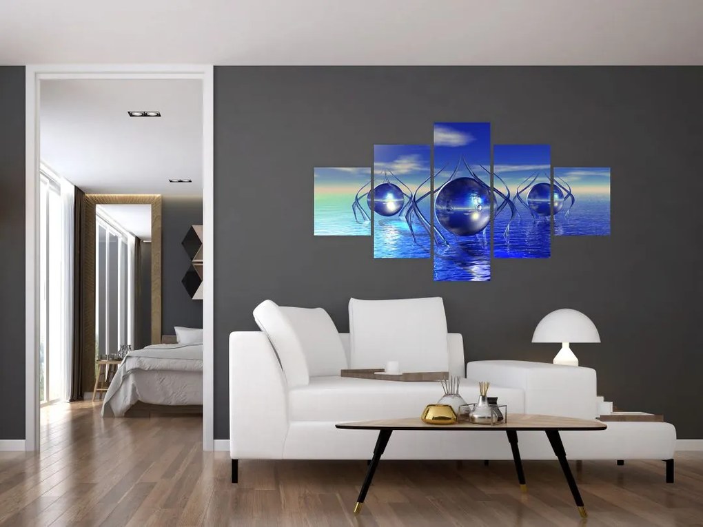 Obraz abstrakcji - woda (125x70 cm)