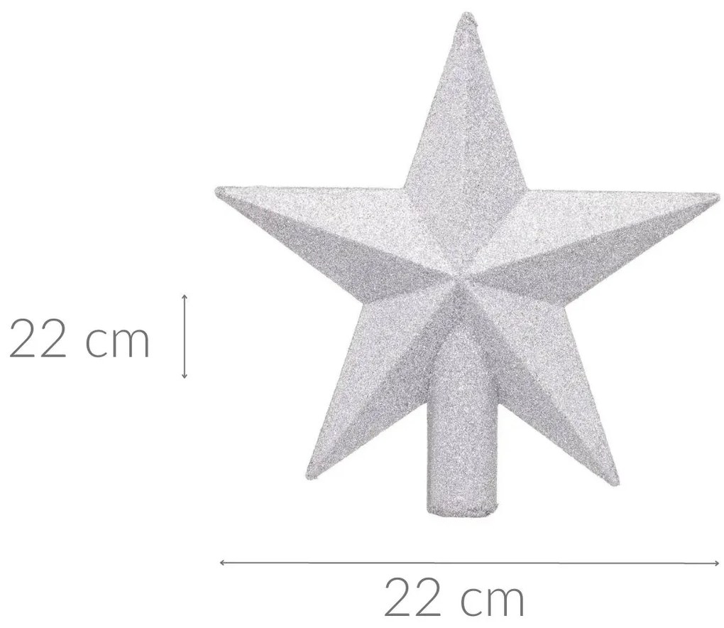 Gwiazda na czubek choinki, 22 cm