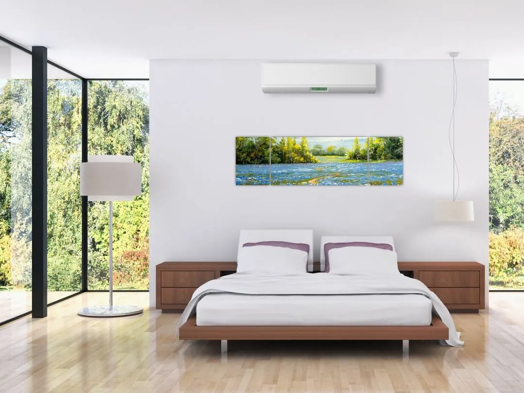 Obraz - Ścieżka w polu, obraz olejny (170x50 cm)