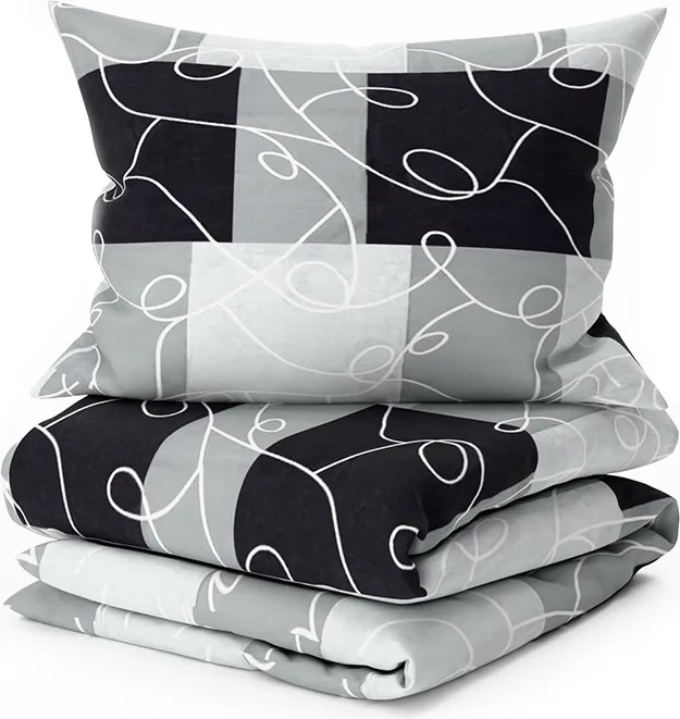 PrzytulneMieszkanie.pl PrzytulneMieszkanie.pl Bawełniana pościel SQUARES BLEND szara Rozmiar pościeli: 70 x 90 cm | 140 x 200 cm