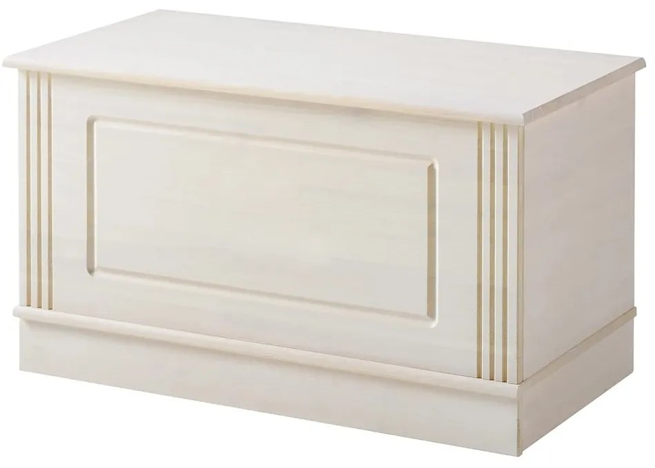 Biała skrzynia z litego drewna sosnowego 80x45 cm Anita – Støraa