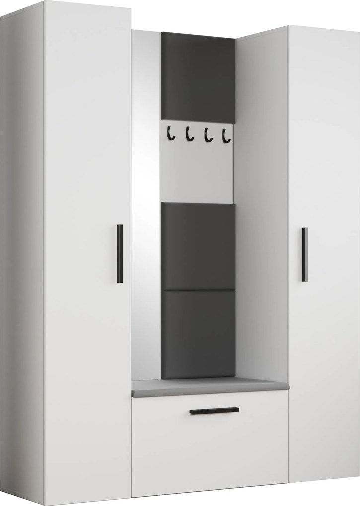 Masseno Garderoba MODULO 160,6/204/40 cm do Przedpokoju Nowoczesna Biała