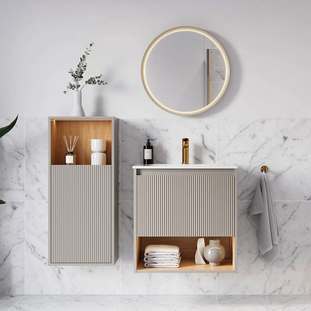 Badmöbel Set BELDIVO 60 cm mit Waschbecken