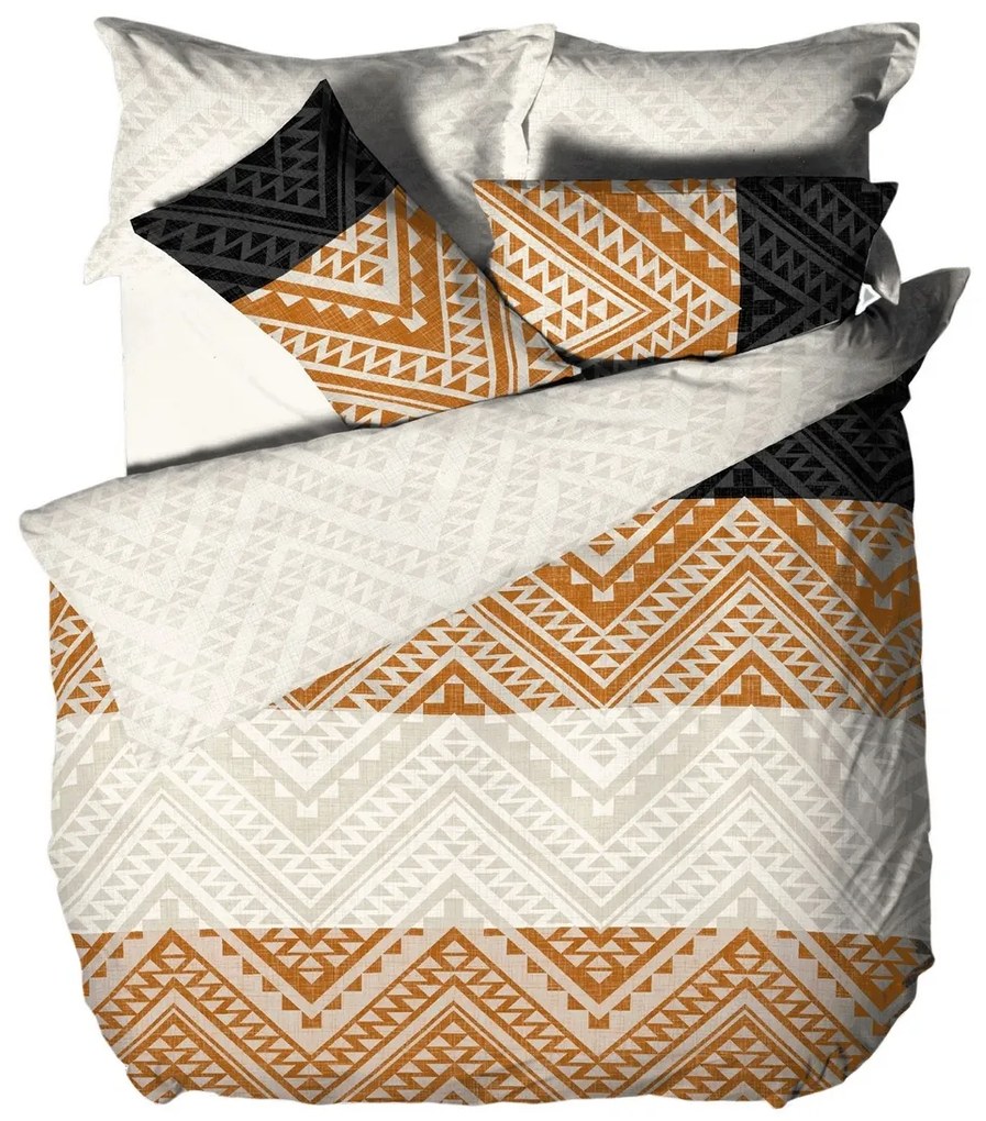 B.E.S. Petrovice Flanelowa pościel Etnic Terra,140 x 200 cm, 70 x 90 cm