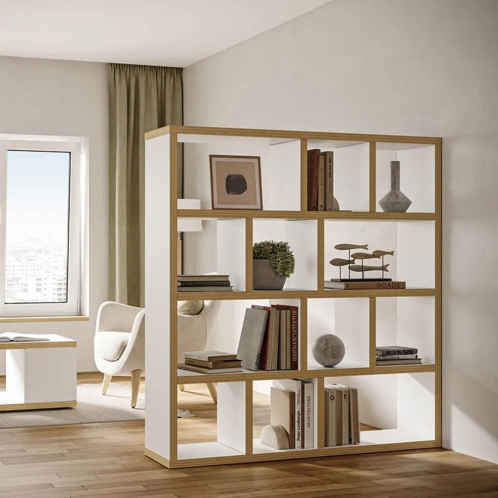 Biało-naturalny regał 150x159 cm Berlin – TemaHome
