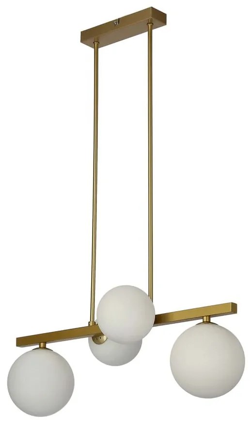 Lampa wisząca w biało-złotym kolorze ze szklanym kloszem Kama – Candellux Lighting
