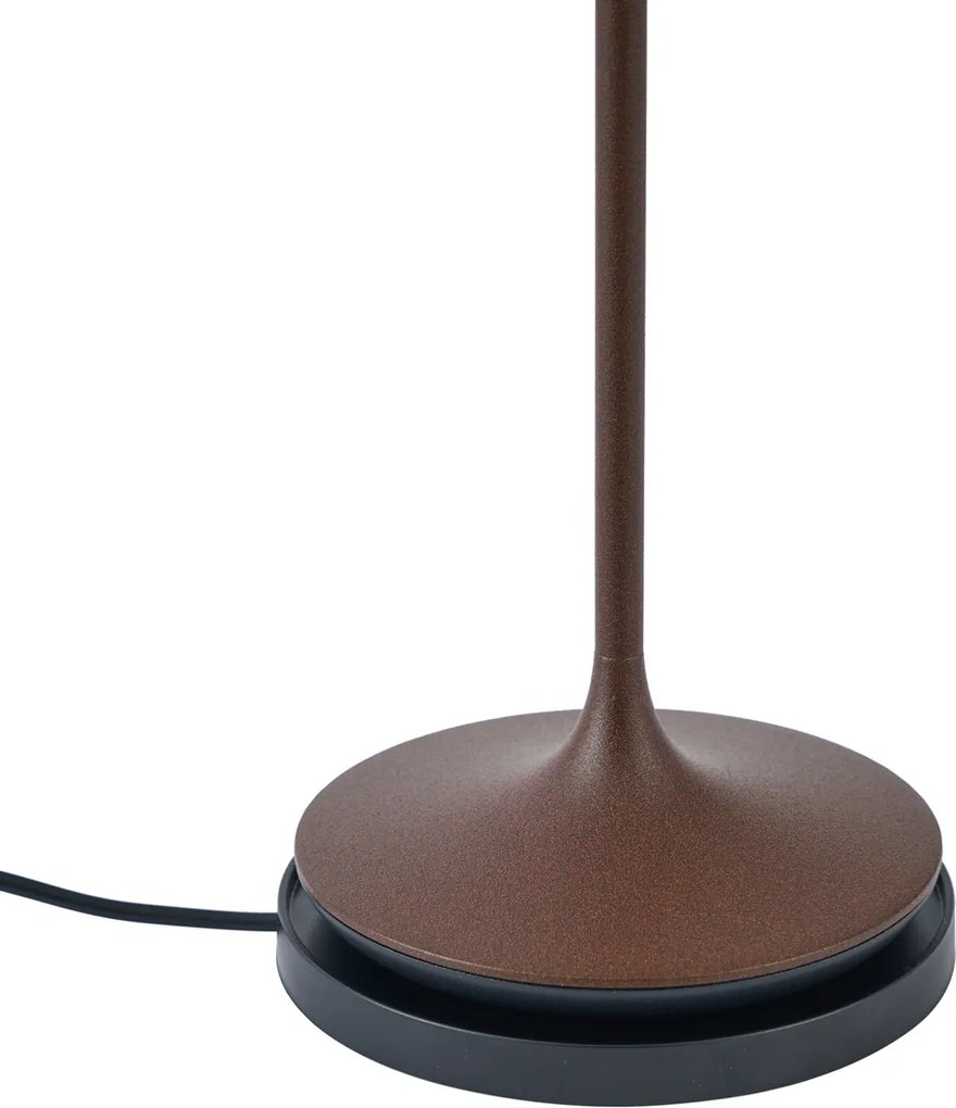 Lampa stołowa rdzawobrązowa z LED IP65, ładowalna ze stacją ładującą - Bass
