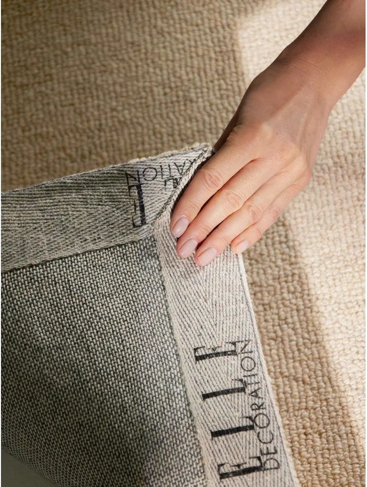 Beżowy wełniany dywan tkany ręcznie 140x200 cm Puristic Knots – Elle Decoration