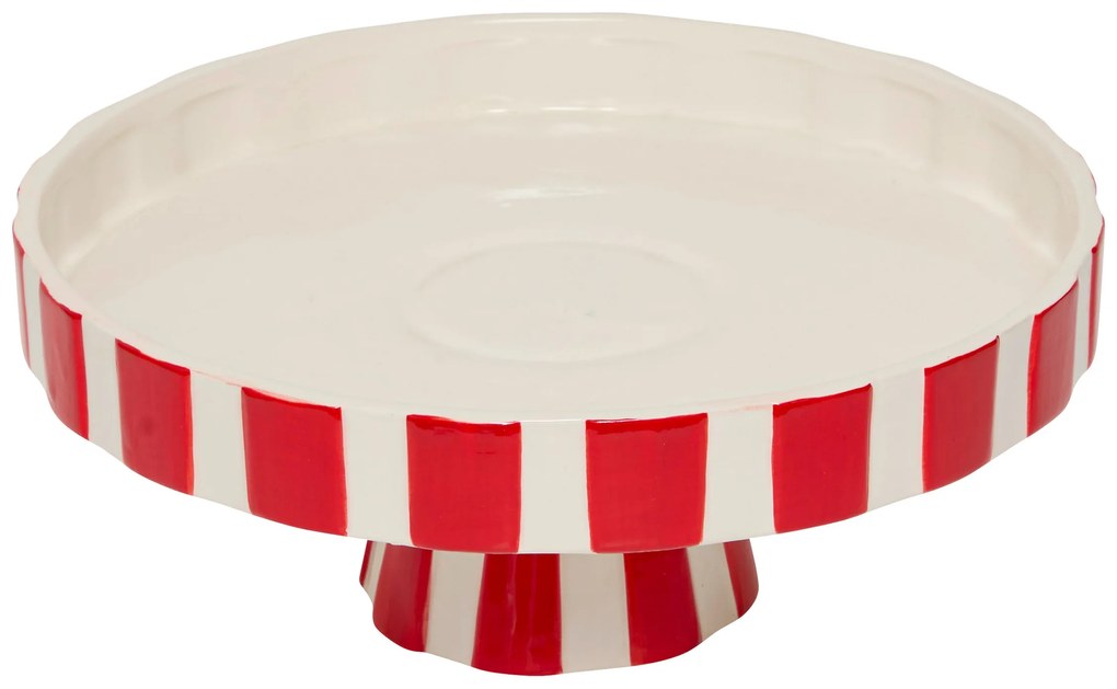 Ceramiczna patera świąteczna, czerwono-biała, Ø 27 cm