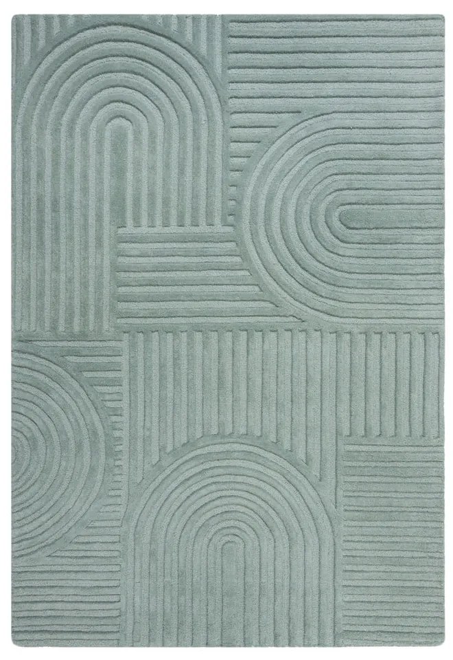 Turkusowy dywan wełniany Flair Rugs Zen Garden, 160x230 cm