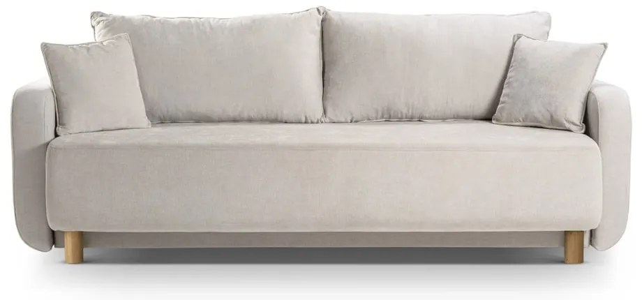 Beżowa rozkładana sofa ze schowkiem 231 cm Elen – Micadoni