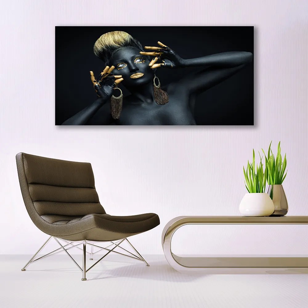 Obraz canvas Artystyczny Portret Kolorem Malowany