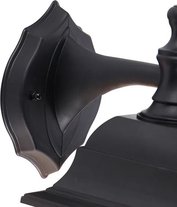 Klasyczna lampa ścienna zewnętrzna czarna IP44 - Capital