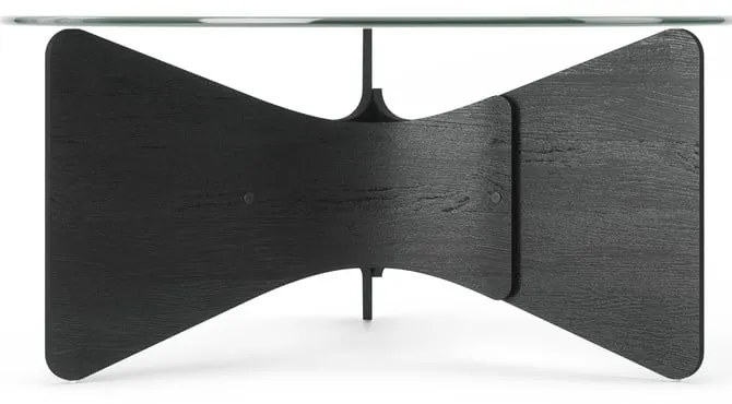 Czarny okrągły stolik ze szklanym blatem 87x87 cm Madera – Umbra