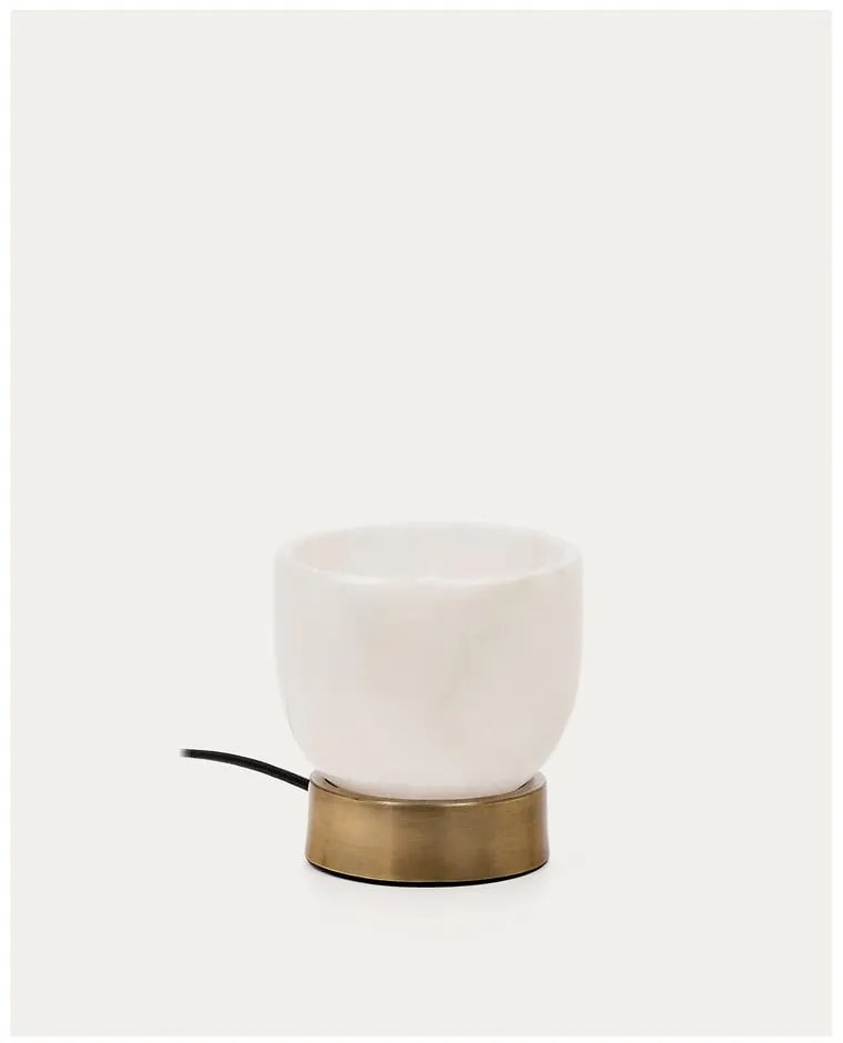 Lampa stołowa w kremowo-mosiężnym kolorze (wysokość 17 cm) Shenli – Kave Home
