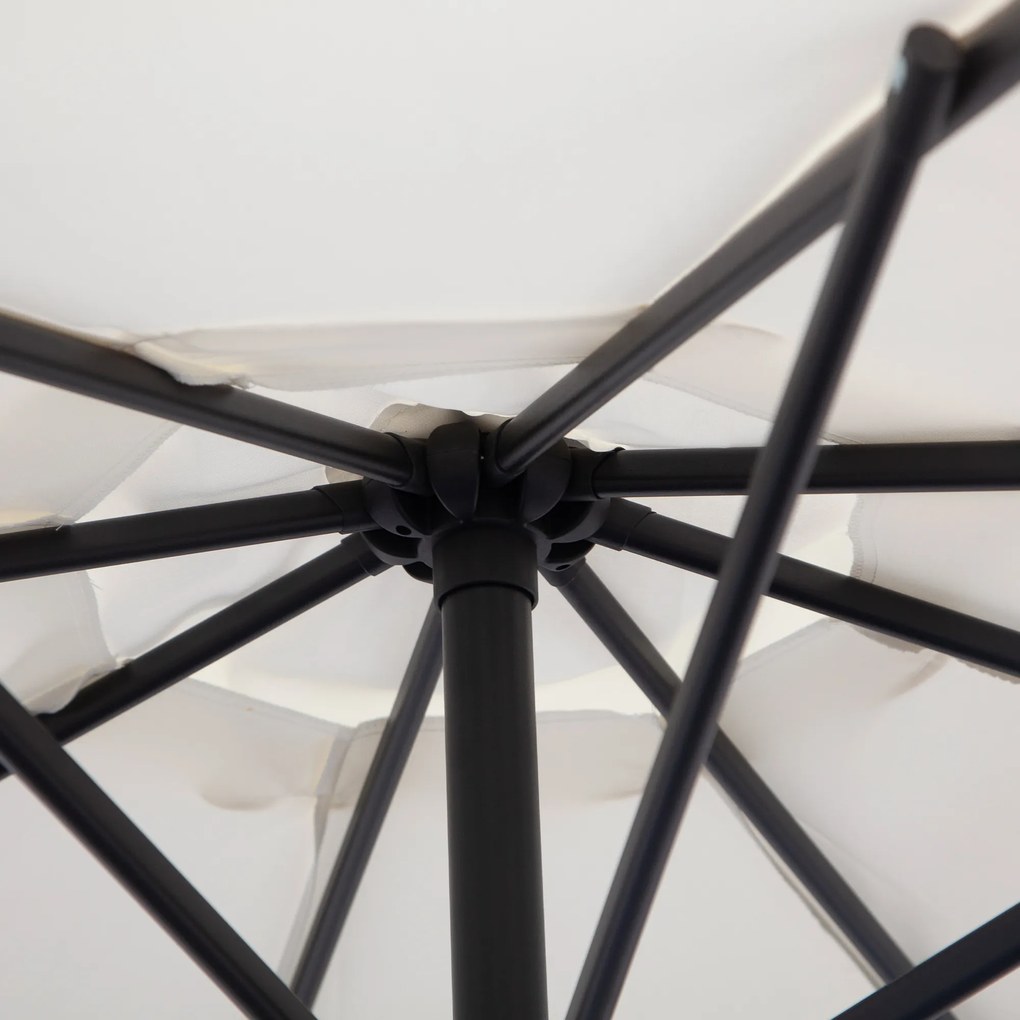 Outsunny Parasol Ogrodowy z Korbką 3m Kremowy Wytrzymały i Elegancki | Aosom PL