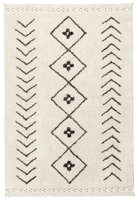 Kremowy bawełniany dywan tkany ręcznie odpowiedni do prania 170x120 cm Bereber Rhombs – Lorena Canals