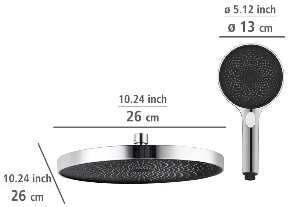 Zestaw prysznicowy ze stali nierdzewnej w kolorze błyszczącego srebra 120 cm Soft Water – Wenko