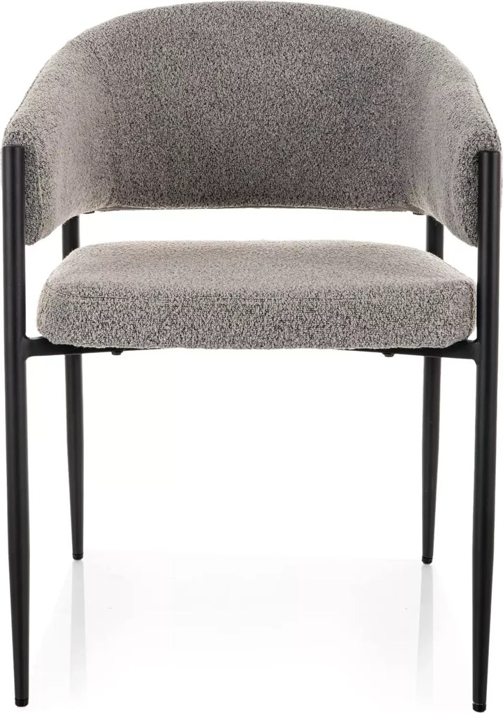 Krzesło do jadalni AKITA z czarnymi nogami, szare
