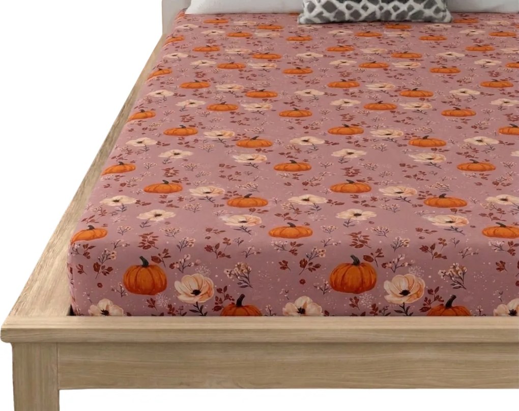 PrzytulneMieszkanie.pl Prześcieradło z mikrofibry PUMPKINS ROSAVIE stare różowe 90x200 cm