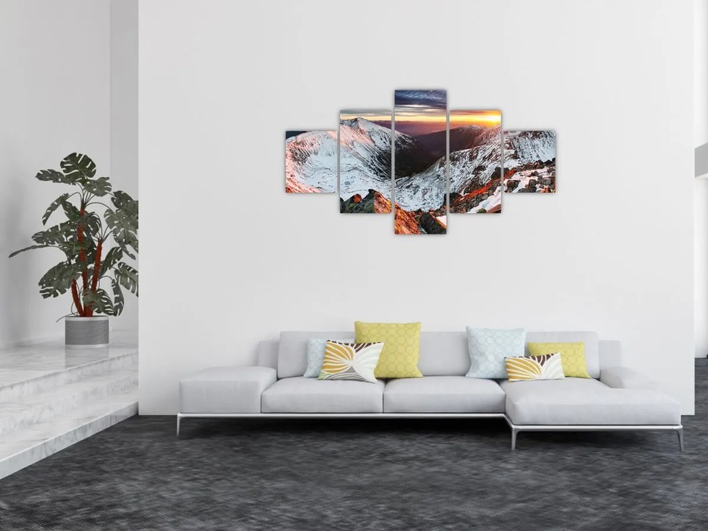Obraz - Zimowa panorama górska (125x70 cm)