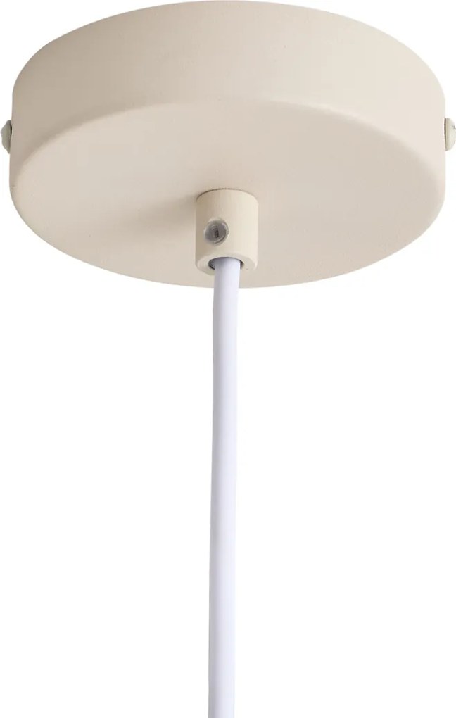 Skandynawska Lampa Wisząca Beżowa z Opalowym Szkłem - Polly