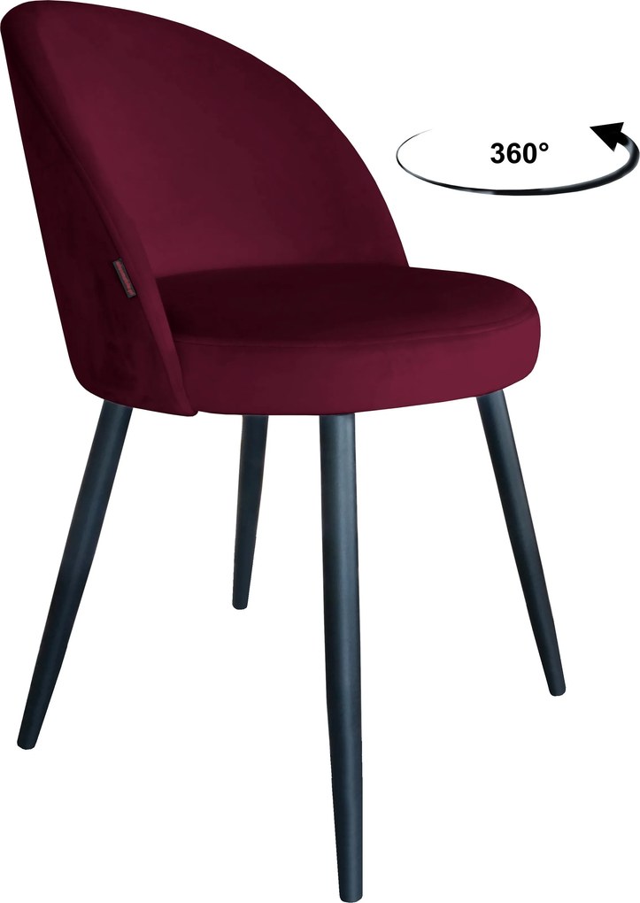 Krzesło TRIX tkanina Welur noga metalowa : Kolor nogi - Czarna stożek, Kolor tkaniny - VELVET - MG02, Typ siedziska - Siedzisko obrotowe 360°