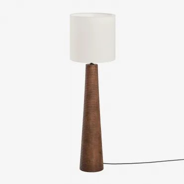 Lampa Podłogowa Z Drewna Mango Malva Arlina Biała Ø30 Cm - ↑30 Cm - Sklum