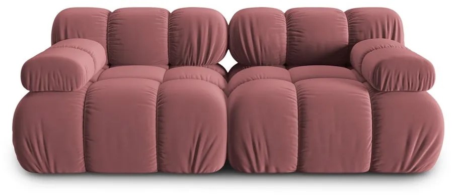 Różowa aksamitna sofa 188 cm Bellis – Micadoni Home