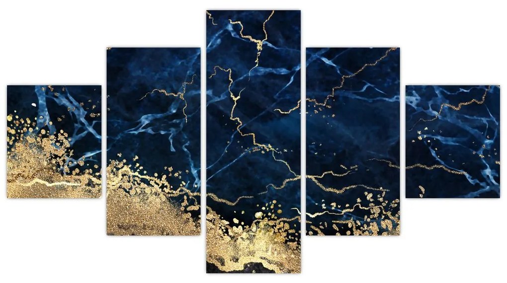 Obraz - Ciemnoniebieski marmur (125x70 cm)
