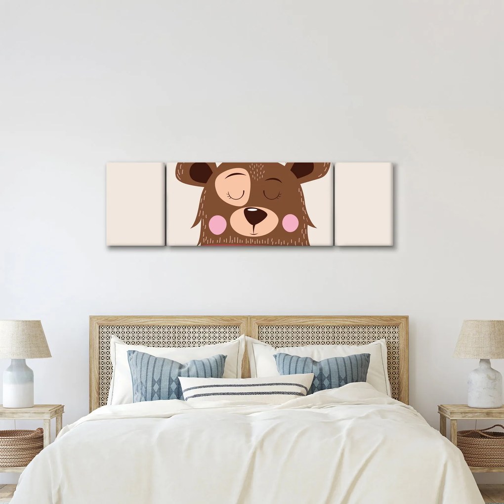 Obraz - Miś z czerwonym szalikiem (170x50 cm)