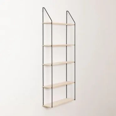 Półka Ścienna ↔︎ 65 Cm Z Drewna I Stali Arison Regał 5 Półkowy - Sklum