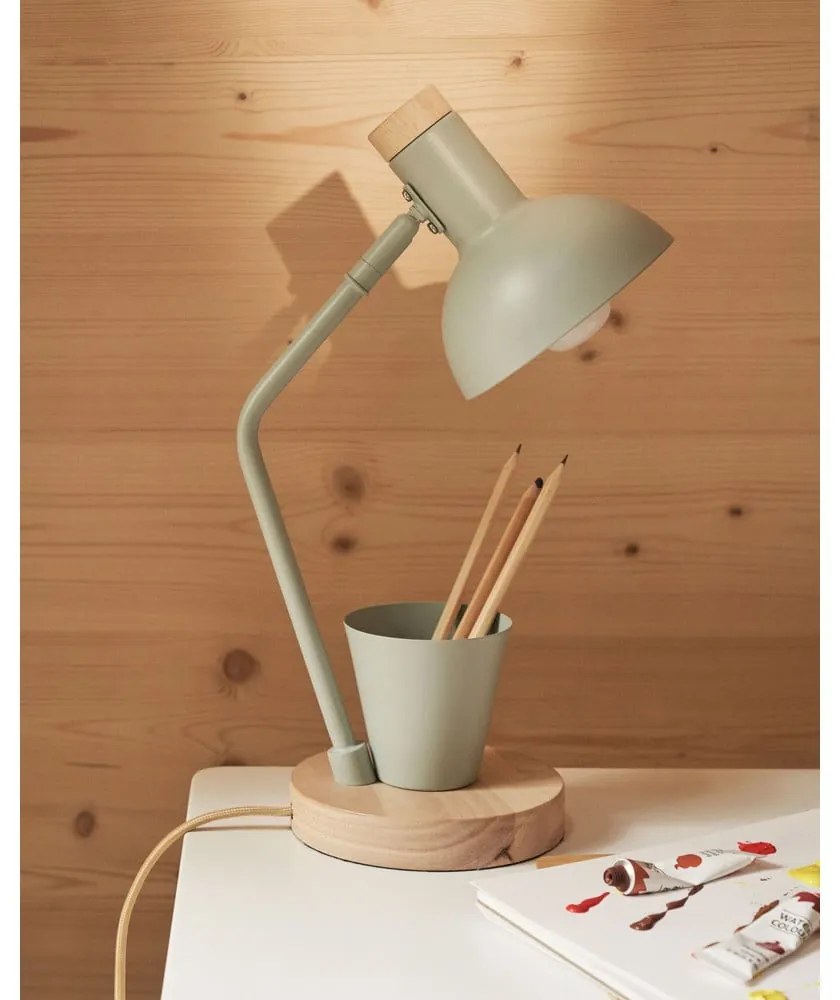 Miętowa lampa stołowa z metalowym kloszem (wys. 37 cm) Katia – Kave Home