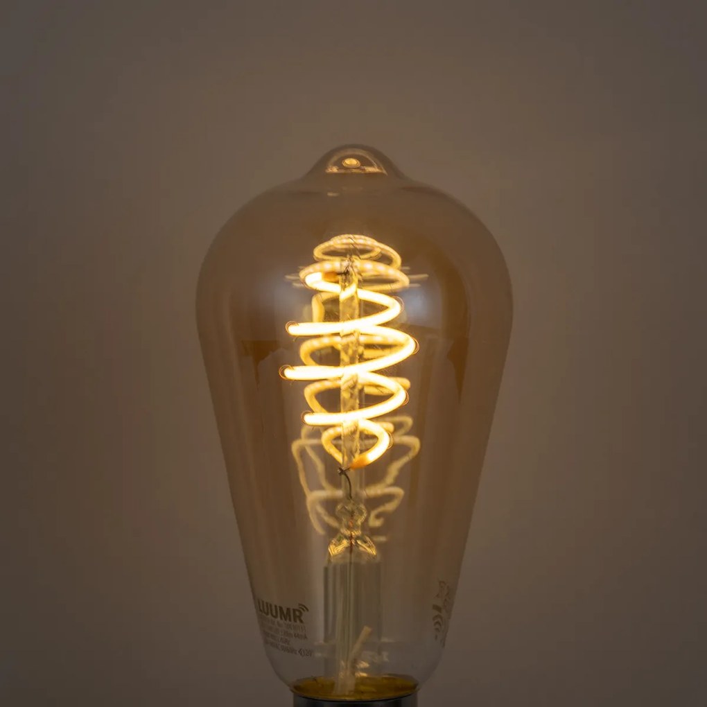 Zestaw 5 Inteligentne ściemnialne żarówki LED E27 ST64 Bursztynowe 4,9W 320lm 2500K