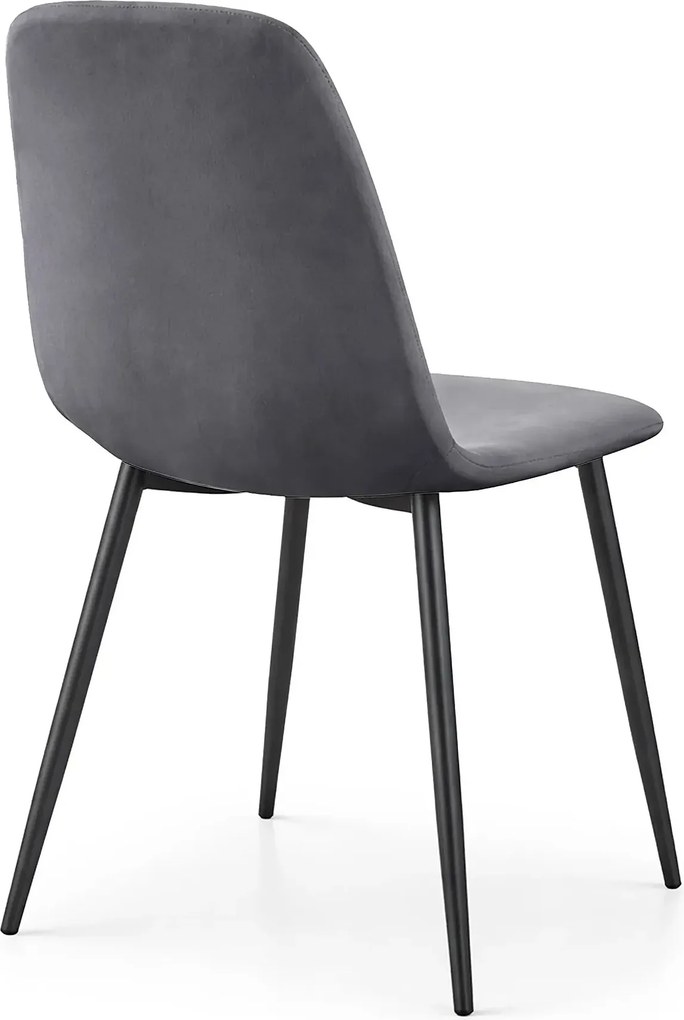 Zestaw 2 grafitowych krzeseł welurowych P0-W58