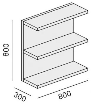 Panel ścienny z półkami BLOCK, pomarańczowy