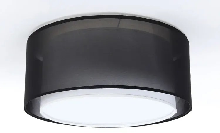 Czarny elegancki plafon sufitowy z abażurem - S437-Vilena