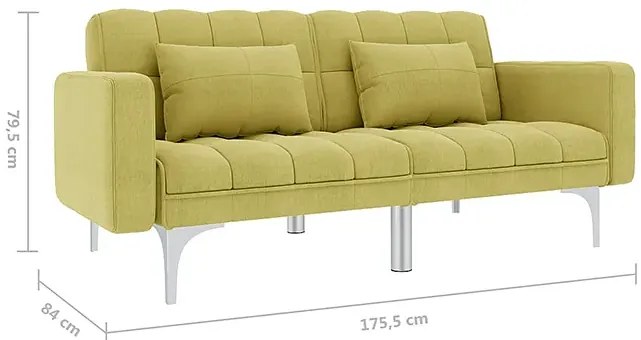 Rozkładana dwuosobowa zielona sofa - Kvetos 2D
