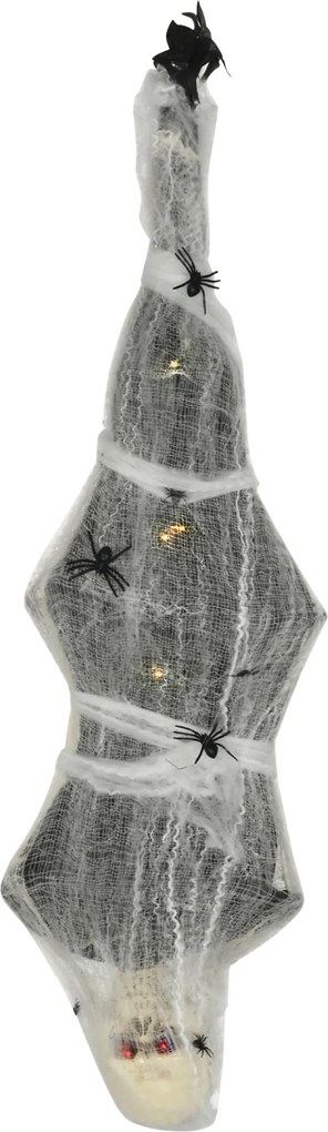 HOMCOM Halloween Mumia, Dekoracja z Efektem Dźwiękowym, z Sensorem Ruchu i LED, 60 cm x 16 cm x 170 cm
