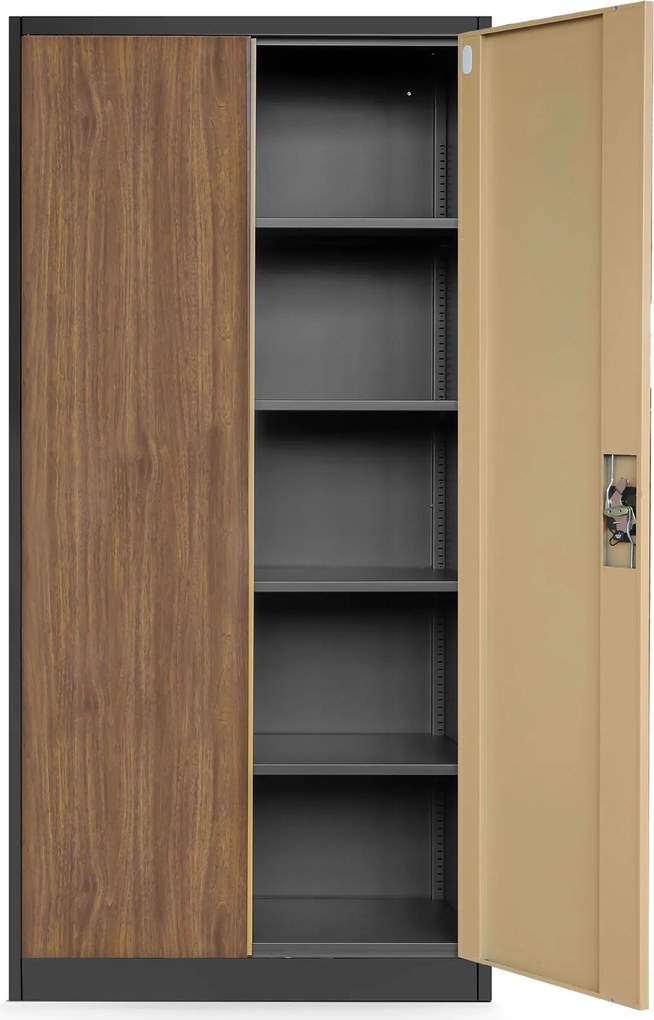 Szafa biurowa Eco Design Jan H 90x40x195 cm antracyt/orzech