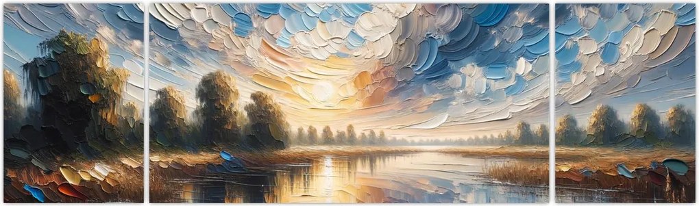 Obraz - Obraz słońca nad wodą (170x50 cm)