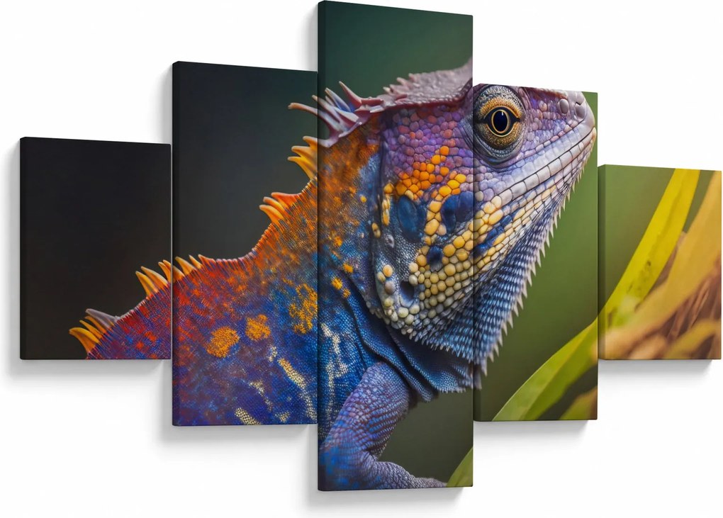 Obraz - Kolorowy legwan (125x70 cm)