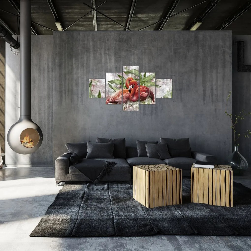 Obraz - Flamingi (125x70 cm)